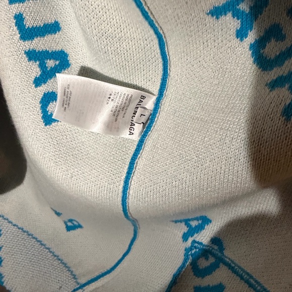 Balenciaga Teal Logo Cardigan - Picture 7 of 9